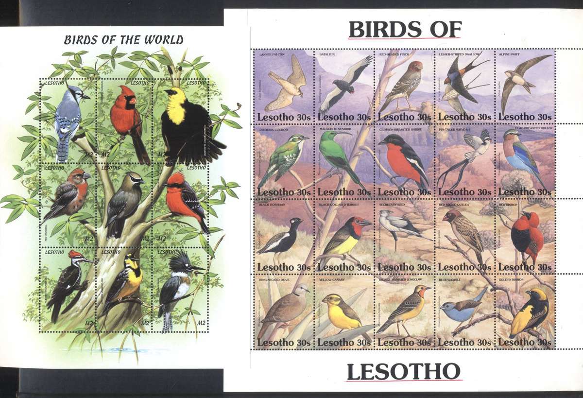 Lesotho Birds 2 x fresh sheetlets
