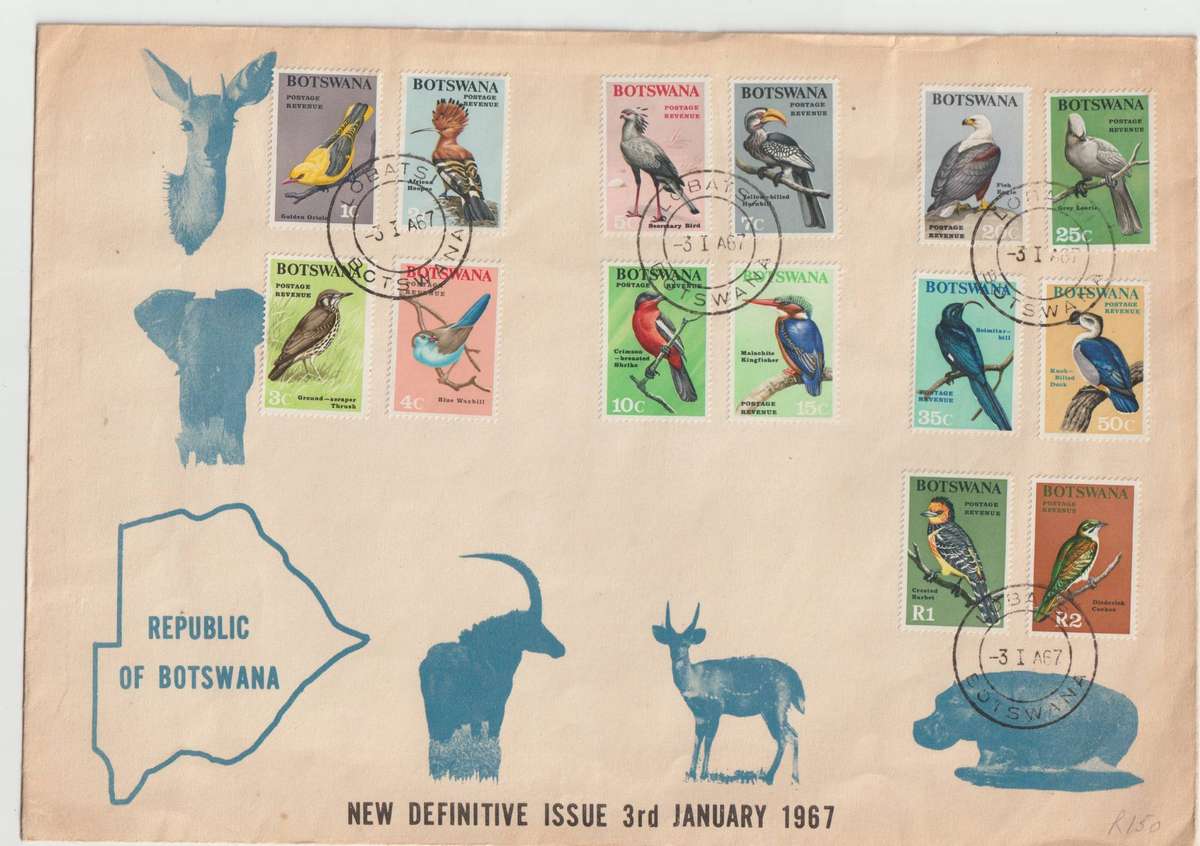British Bechuanaland 1961 - 1966 New Definitive Issue & O/P Botswana Sets & FDC'S. CV +/- R 5000.00.