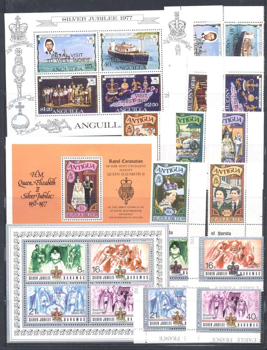 1977 Royal Visit ovpts. selection - all unmounted sets/ msheets - see 2 scans