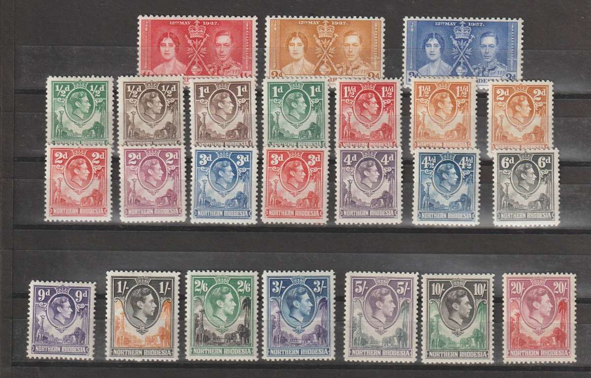 Northern Rhodesia 1937 - 1938 *M C/Sets . Good Value. See Scan.