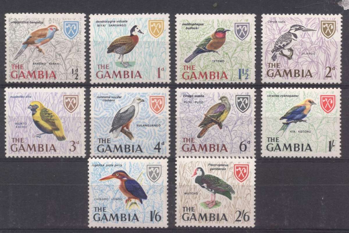 Gambia Birds short set to 2/6 - superb / MLH