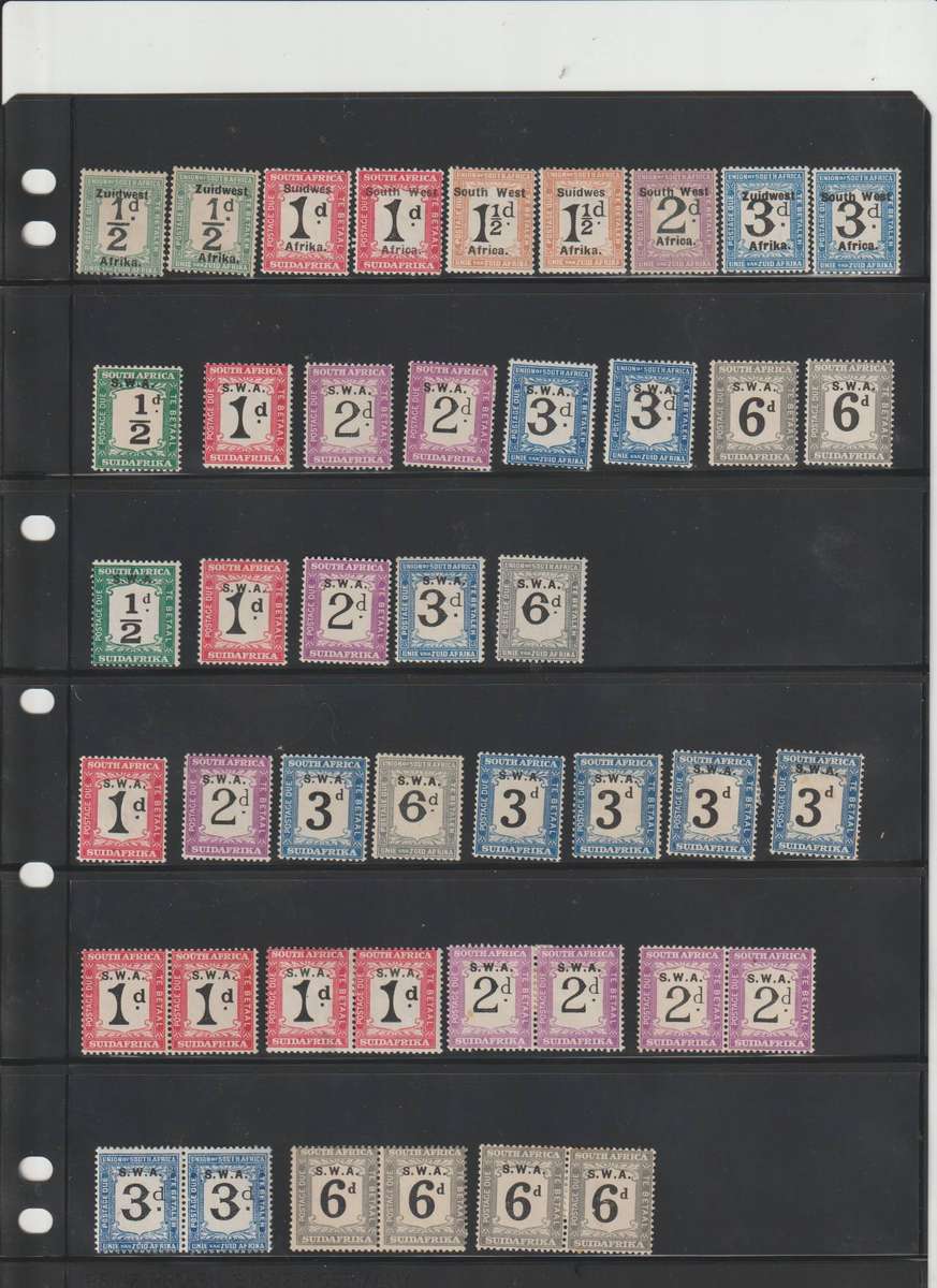 1900's SWA Postage Due Selection. **M, *M, Used. Good Value See Scans.
