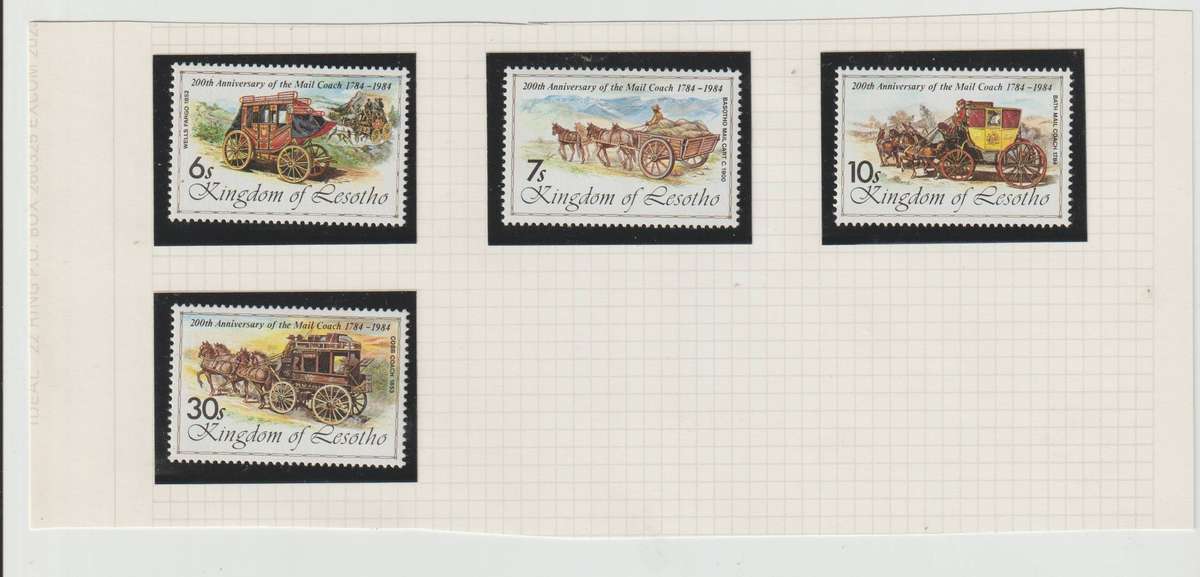 Lesotho 1980's Postal Coach Thematic Lot **M. See Scans.