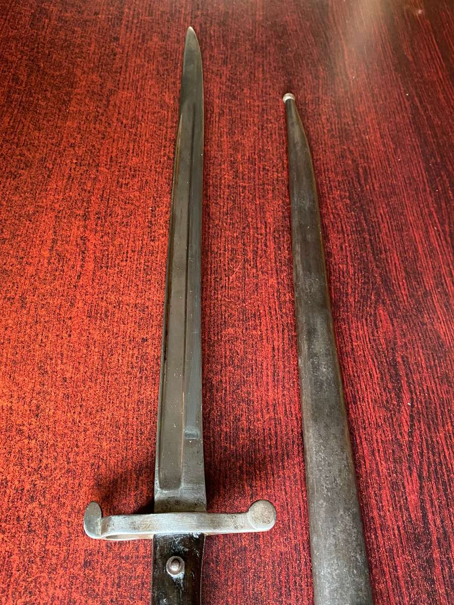 1886 PORTUGESE KROPATCHEK RIFLE BAYONET-ALSO FOR STEY GUEDDES,BOER WAR RIFLE-620MM-OVERALL LENGTH 60