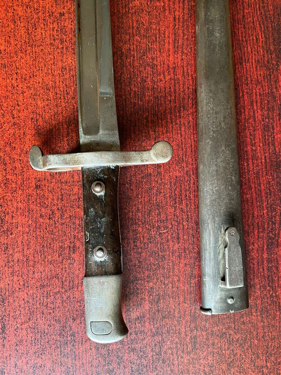 1886 PORTUGESE KROPATCHEK RIFLE BAYONET-ALSO FOR STEY GUEDDES,BOER WAR RIFLE-620MM-OVERALL LENGTH 60