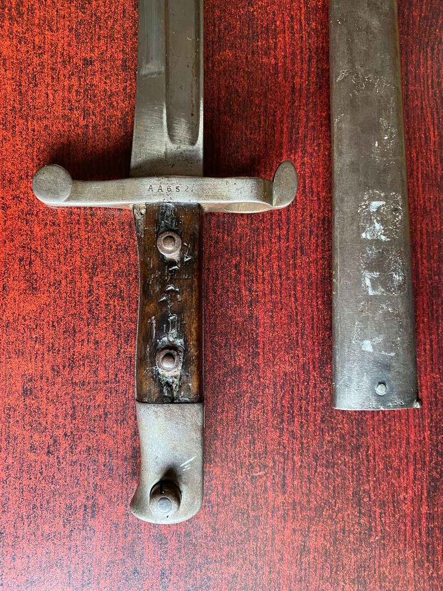 1886 PORTUGESE KROPATCHEK RIFLE BAYONET-ALSO FOR STEY GUEDDES,BOER WAR RIFLE-620MM-OVERALL LENGTH 60