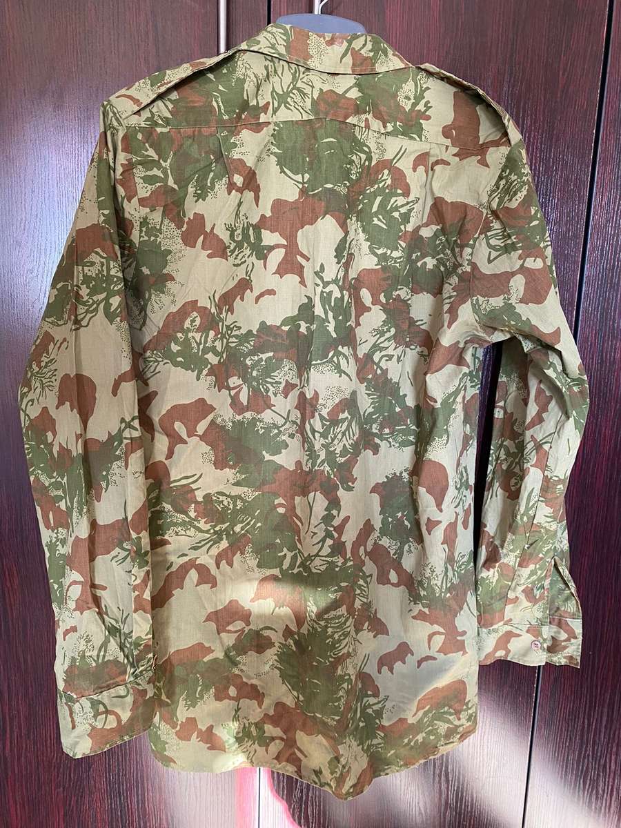 POLICE SPECIAL TASK FORCE 2ND PATTERN CAMO LONG SLEEVE SHIRT-SIZE XTRA LARGE-MEASURES 60 CM ARMPIT T