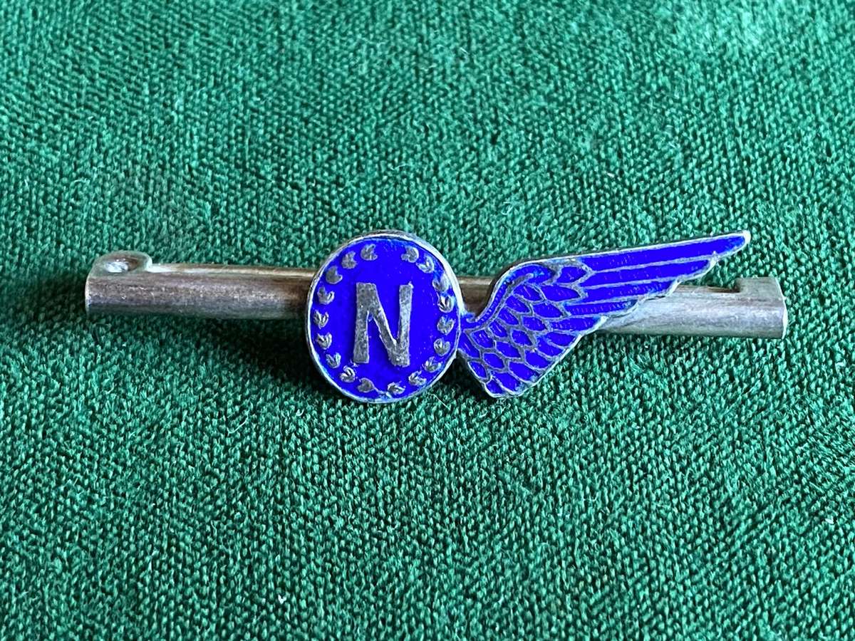 ROYAL AIR FORCE-SILVER(MARKED) AND ENAMEL NAVIGATORS BADGE-MESS DRESS/TIE PIN