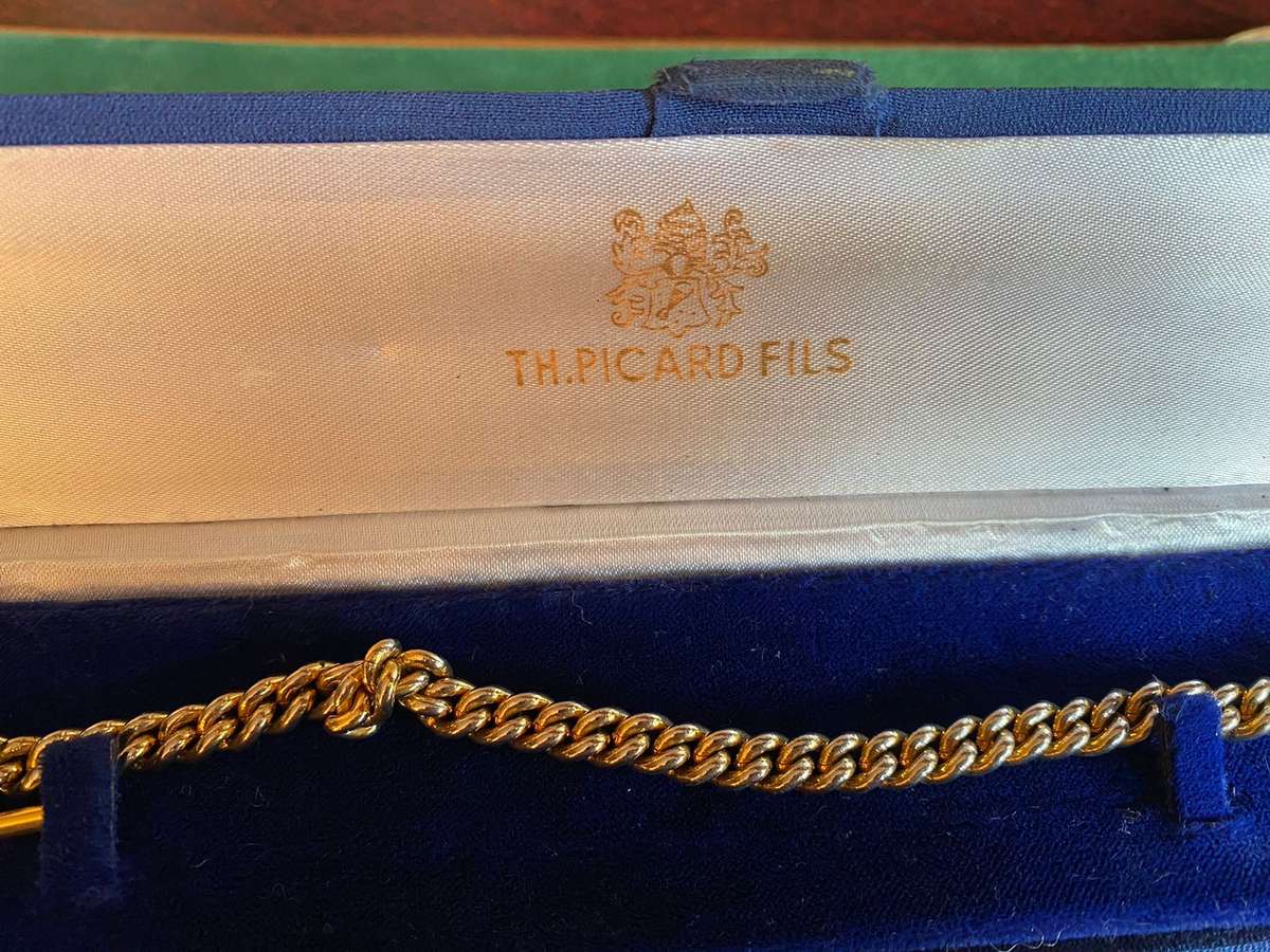 VINTAGE ALBERT-ROLLED GOLD FOB CHAIN-OVERALL LENGTH 25,5 CM-TOTAL WEIGHT 31,1 G-THERE IS NO MARKINGS