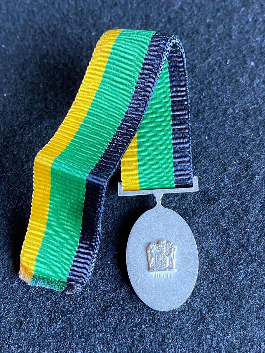 MINIATURE SILVER MK SERVICE MEDAL FOR 20 YEARS SERVICE-SILVER MARKED