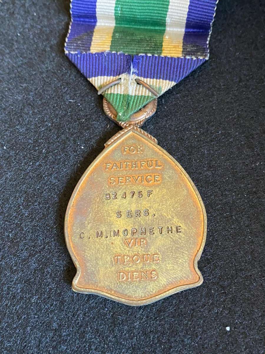FULL SIZE SA PRISONS, FAITH FUL SERVICE MEDAL- 1968