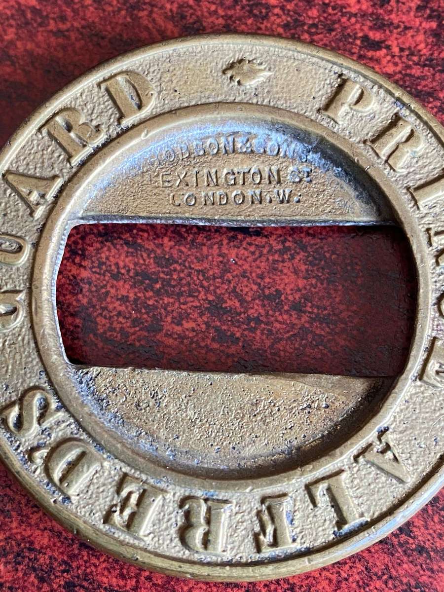 SA PRINCE ALFREDS GUARD EDWARDIAN WAIST BELT BUCKLE (RARE-WORN POST 1902)