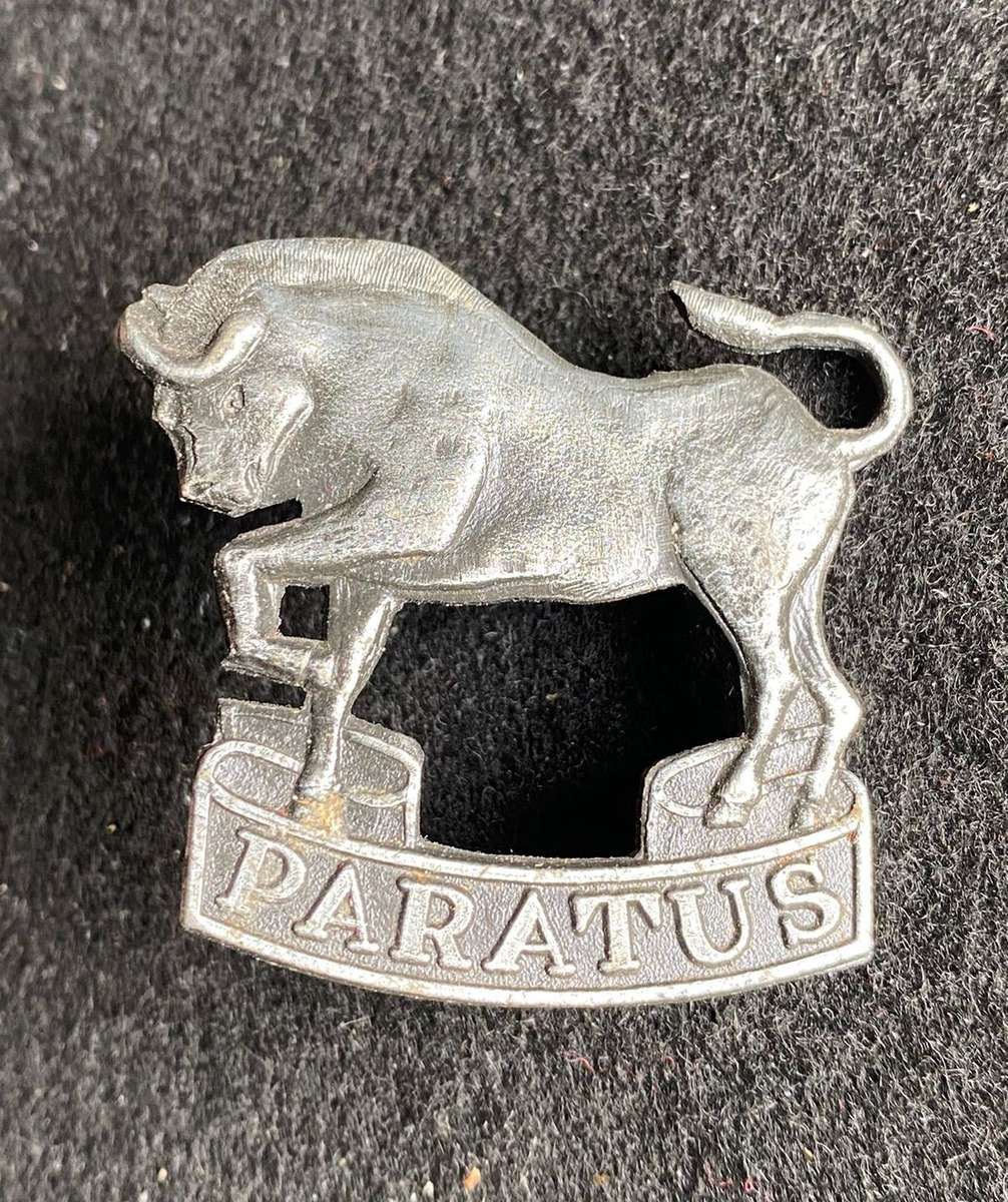 SA ARMY COLLEGE CAP BADGE-WORN FROM 1980'S- 2 X SCREW LUGS