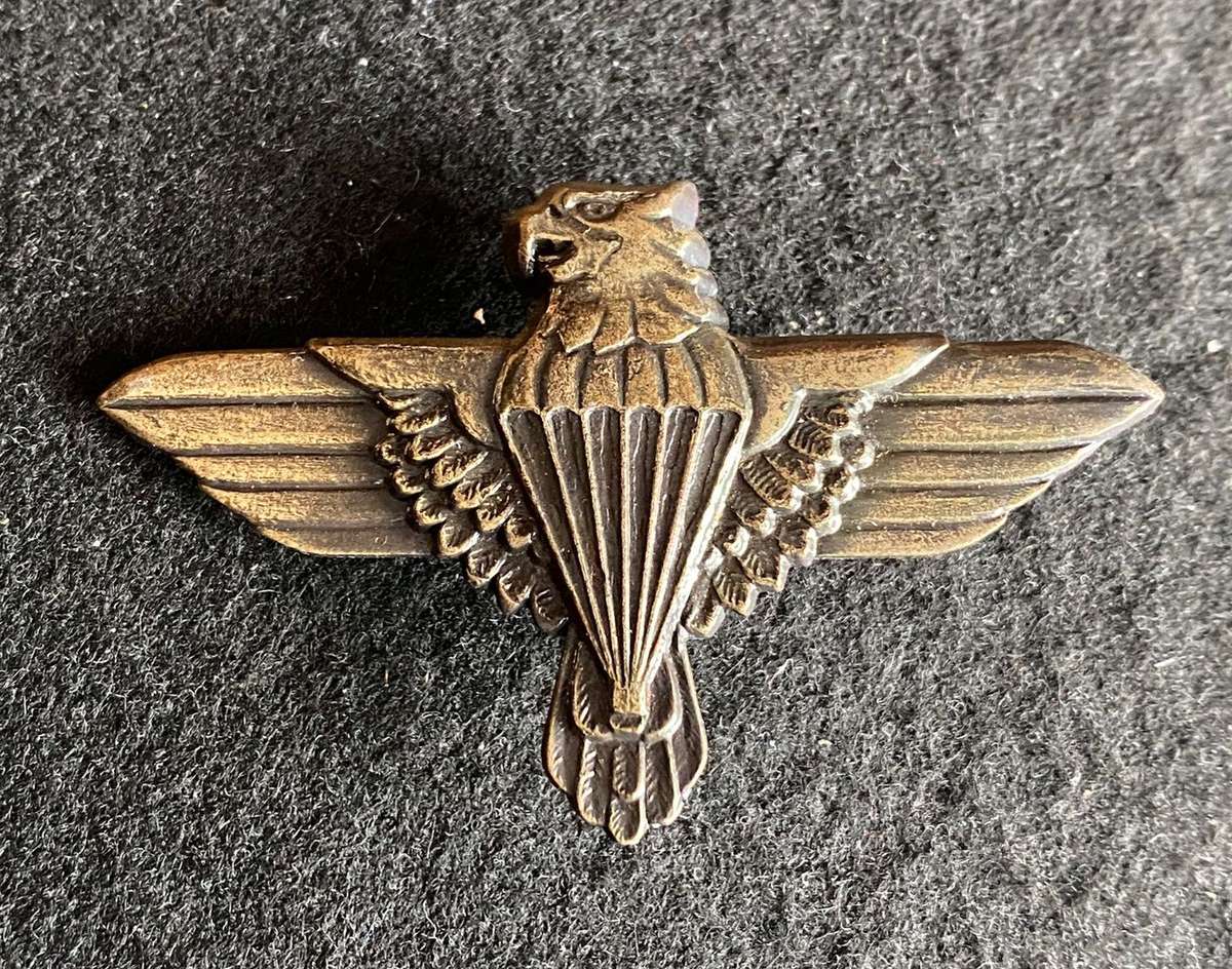 44 PARACHUTE BRIGADE BERET BADGE-WORN POST 1985- 2 PINS