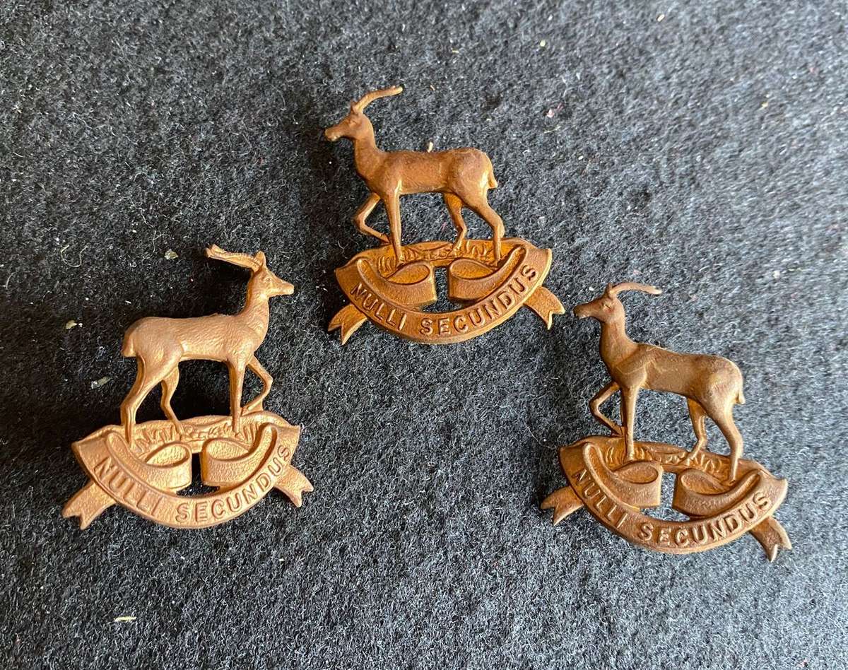 PRETORIA REGT. GILT CAP AND COLLARS-WORN FROM 1963- PINS INTACT