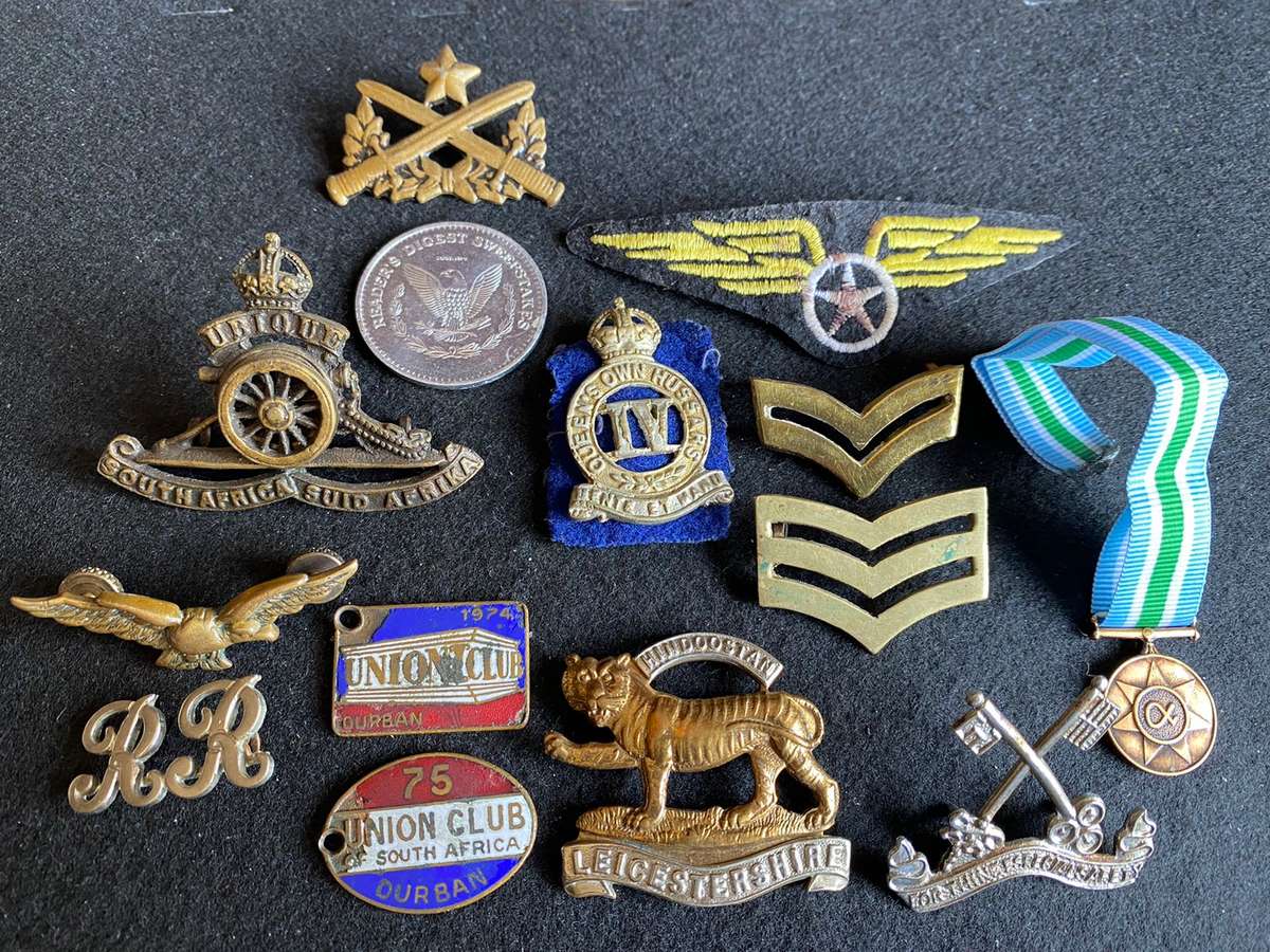 MIXED LOT OF MEDALS AND BADGES-SOLD 14 IN TOTAL