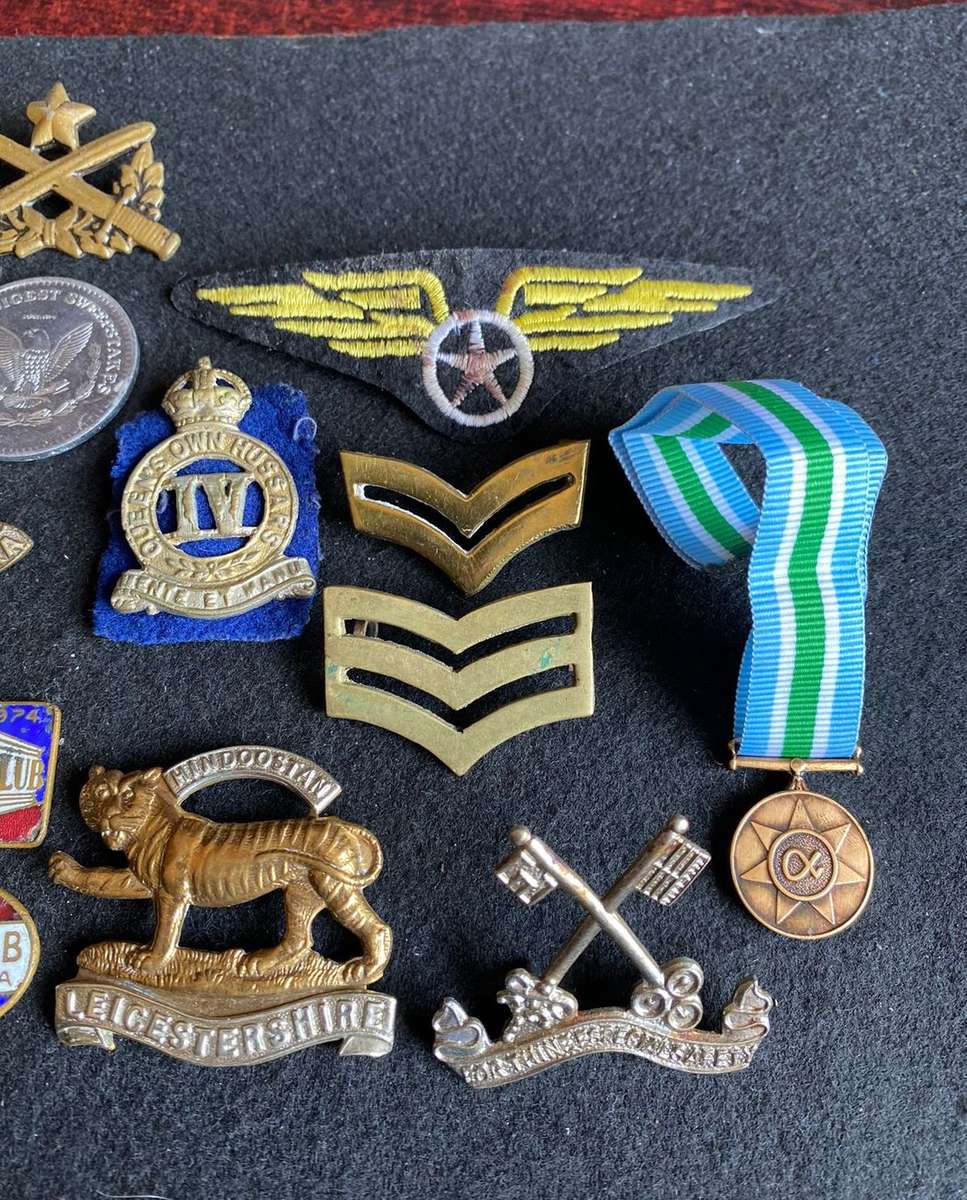 MIXED LOT OF MEDALS AND BADGES-SOLD 14 IN TOTAL