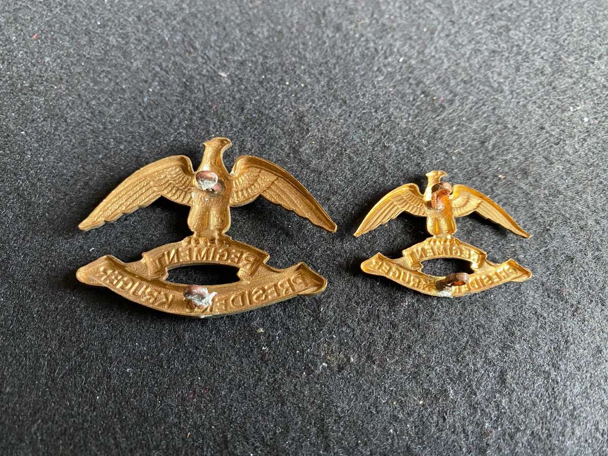 REGT. PRESIDENT KRUGER CAP AND COLLAR-WORN 1956-65-LUGS COMPLETE