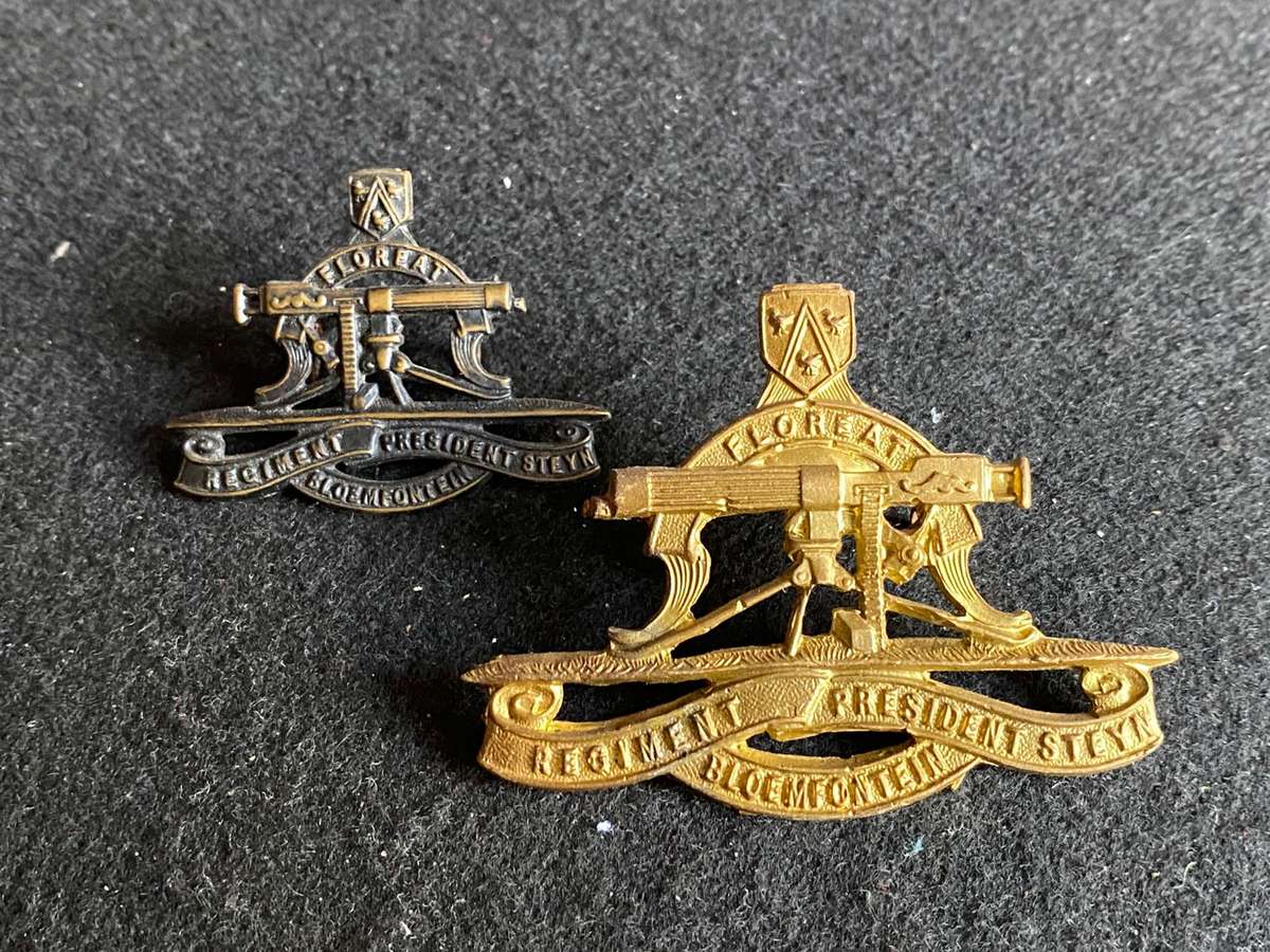 REGT. PRESIDENT STEYN CAP AND COLLAR- WORN 1934-64-LUGS COMPLETE