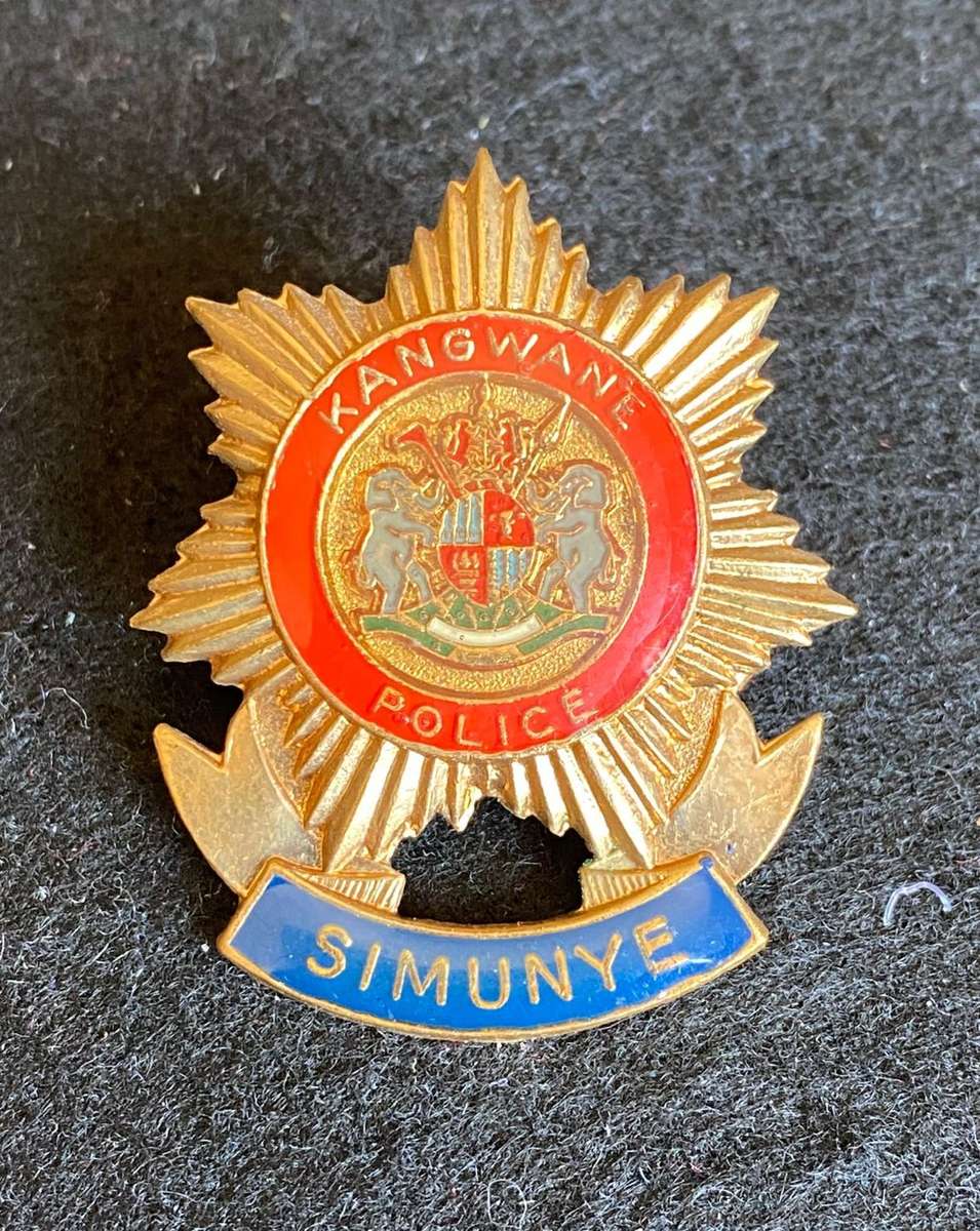 KANGWANE POLICE OFFICERS CAP BADGE- 2 X SCREW LUGS