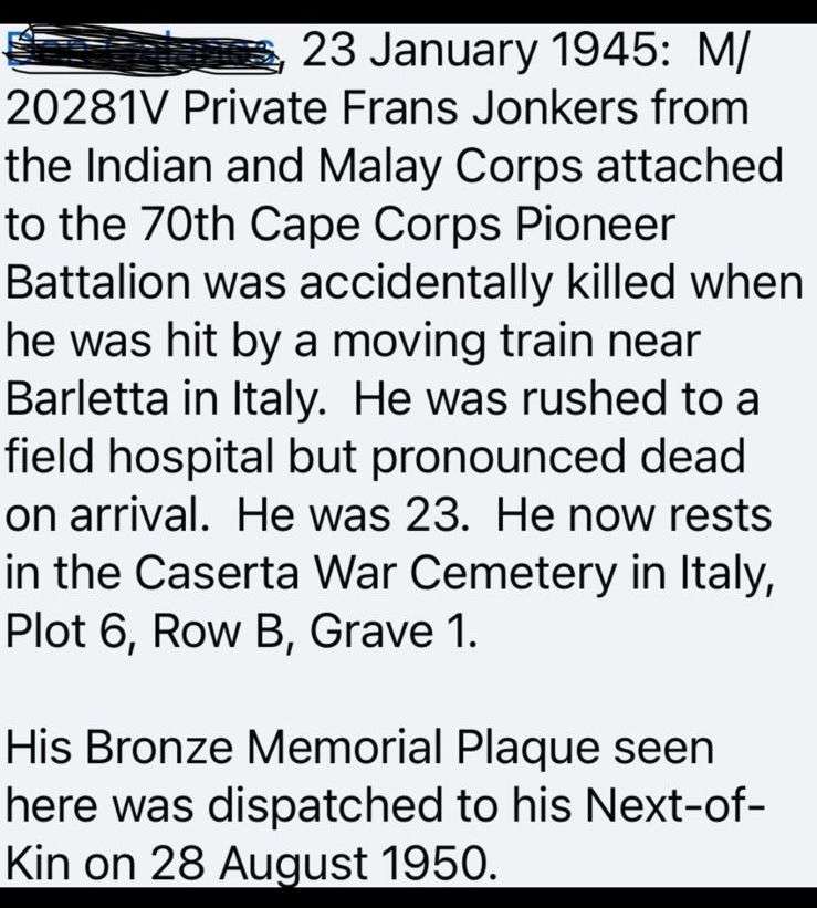 WW2 DEATH PLAQUE TO A SOUTH AFRICAN SOLDIER-PLEASE READ HIS INFO IN THE PICTURES