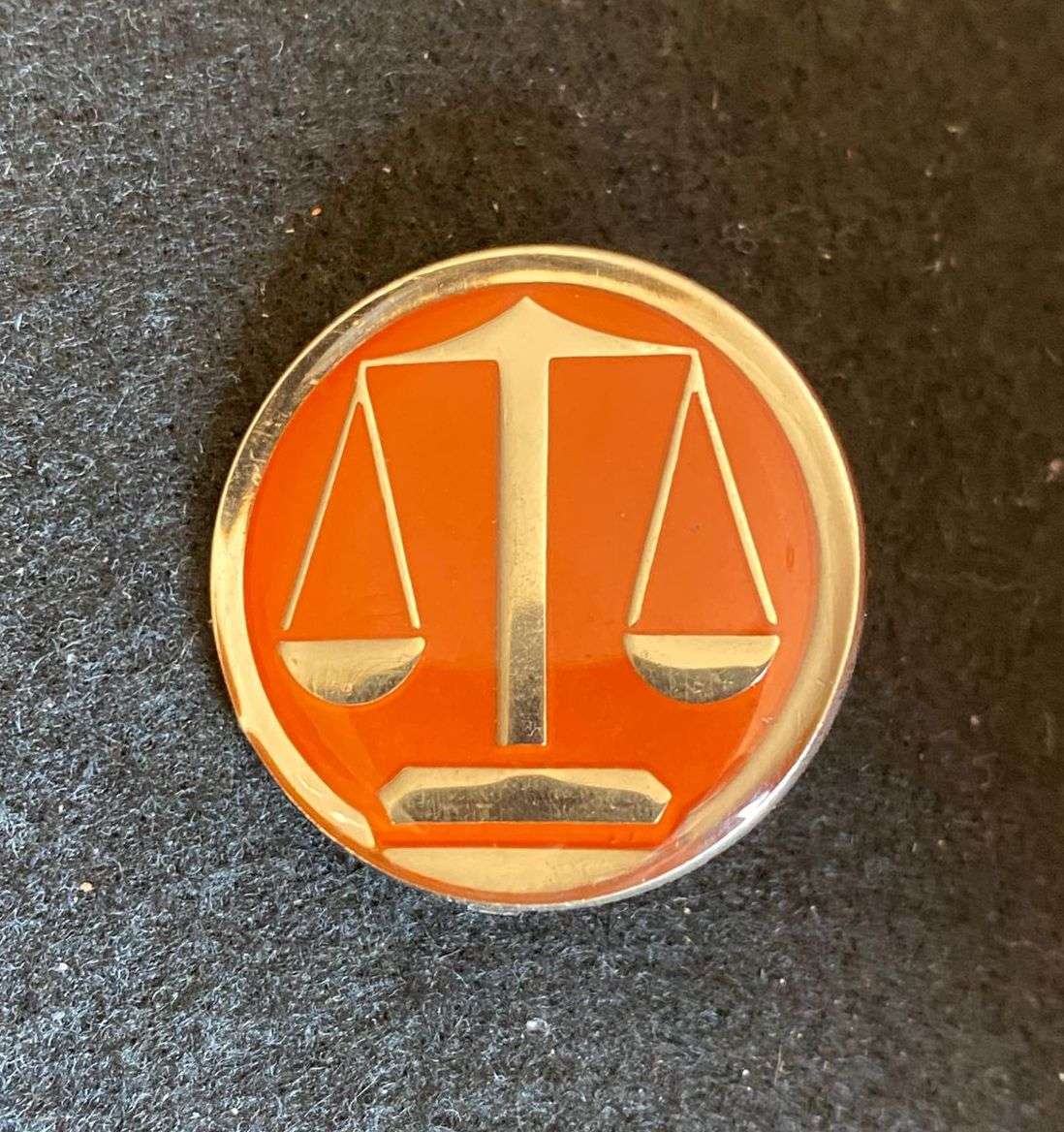 ARMY LAW OFFICER,PROFICIENCY BREAST BADGE-APPROVED 1989- 2 PINS-ORANGE TYPE