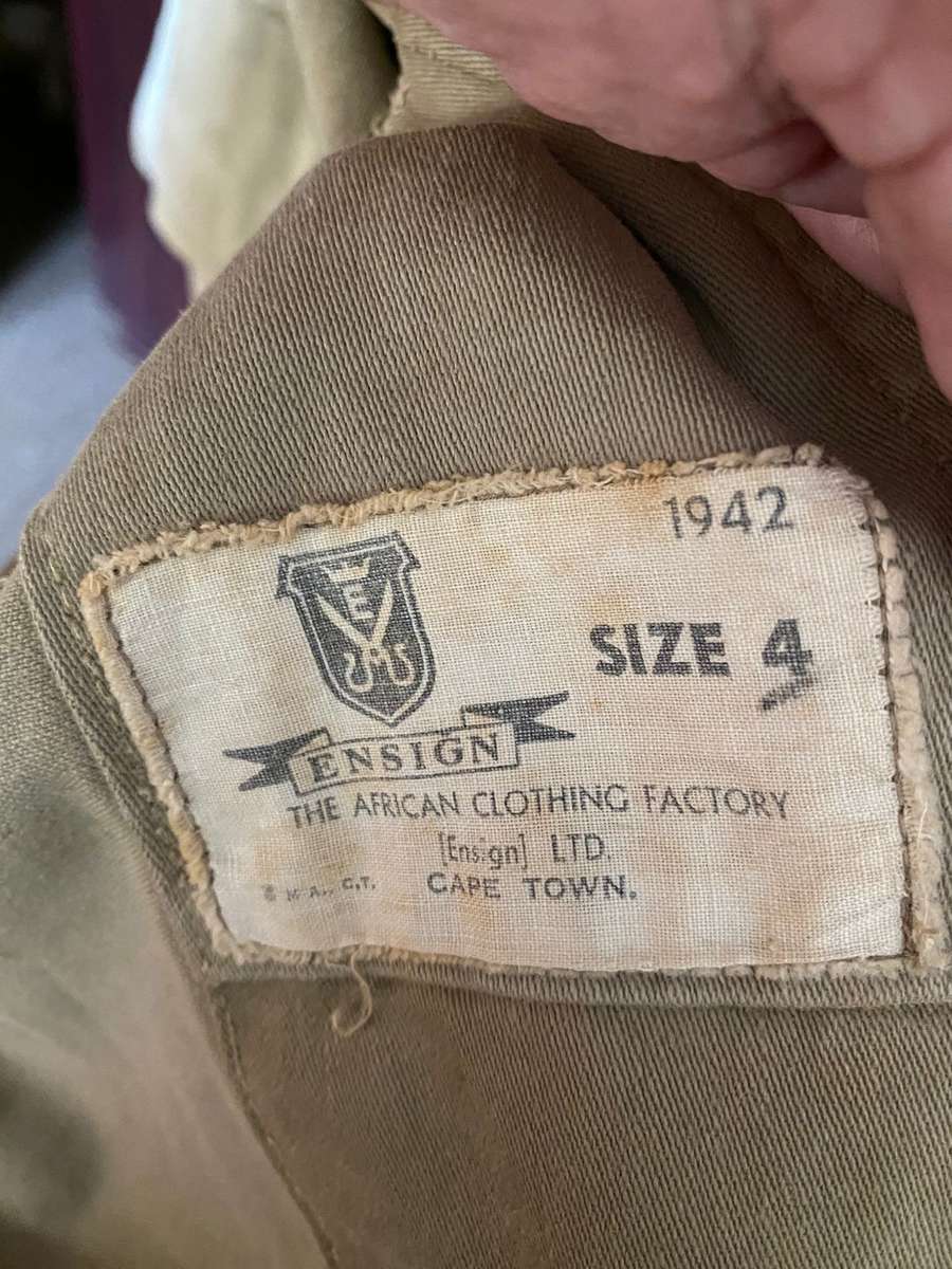 RAF NON COMMISSIONED OFFICER TUNIC AS WORN  IN THE NORTH AFRICAN CAMPAIGN- LABELLED AND DATED 1942-S