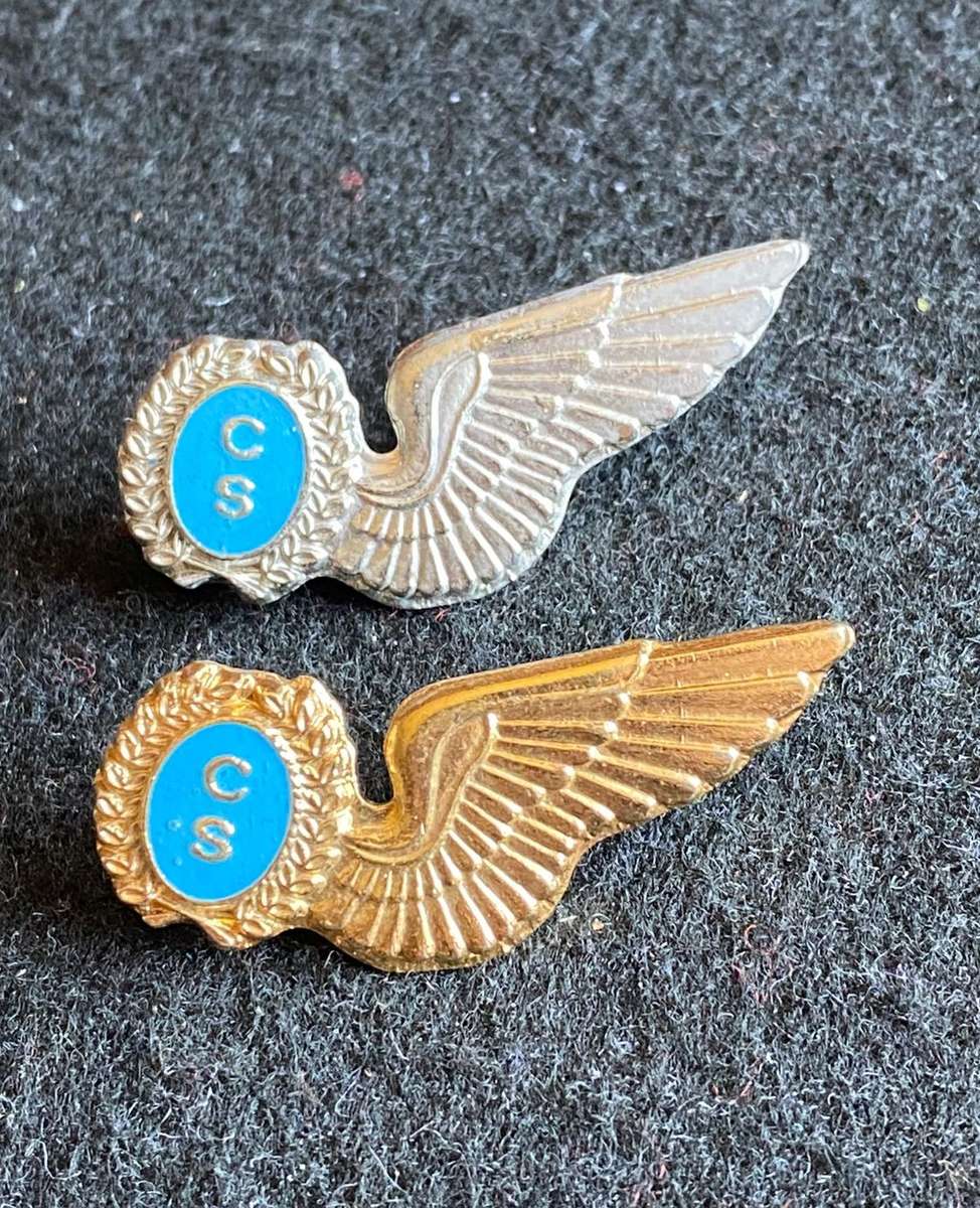 SAAF FLIGHT CHEF,MESS DRESS BADGES GILT + CHROME- PINS INTACT