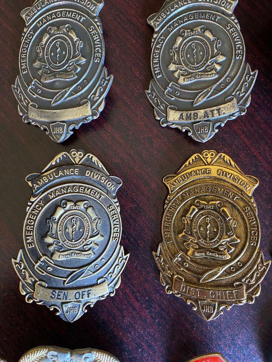 LARGE SELECTION OF JHB AMBULANCE DIVISION AND HEALTH SERVICES BADGES- 21 IN TOTAL