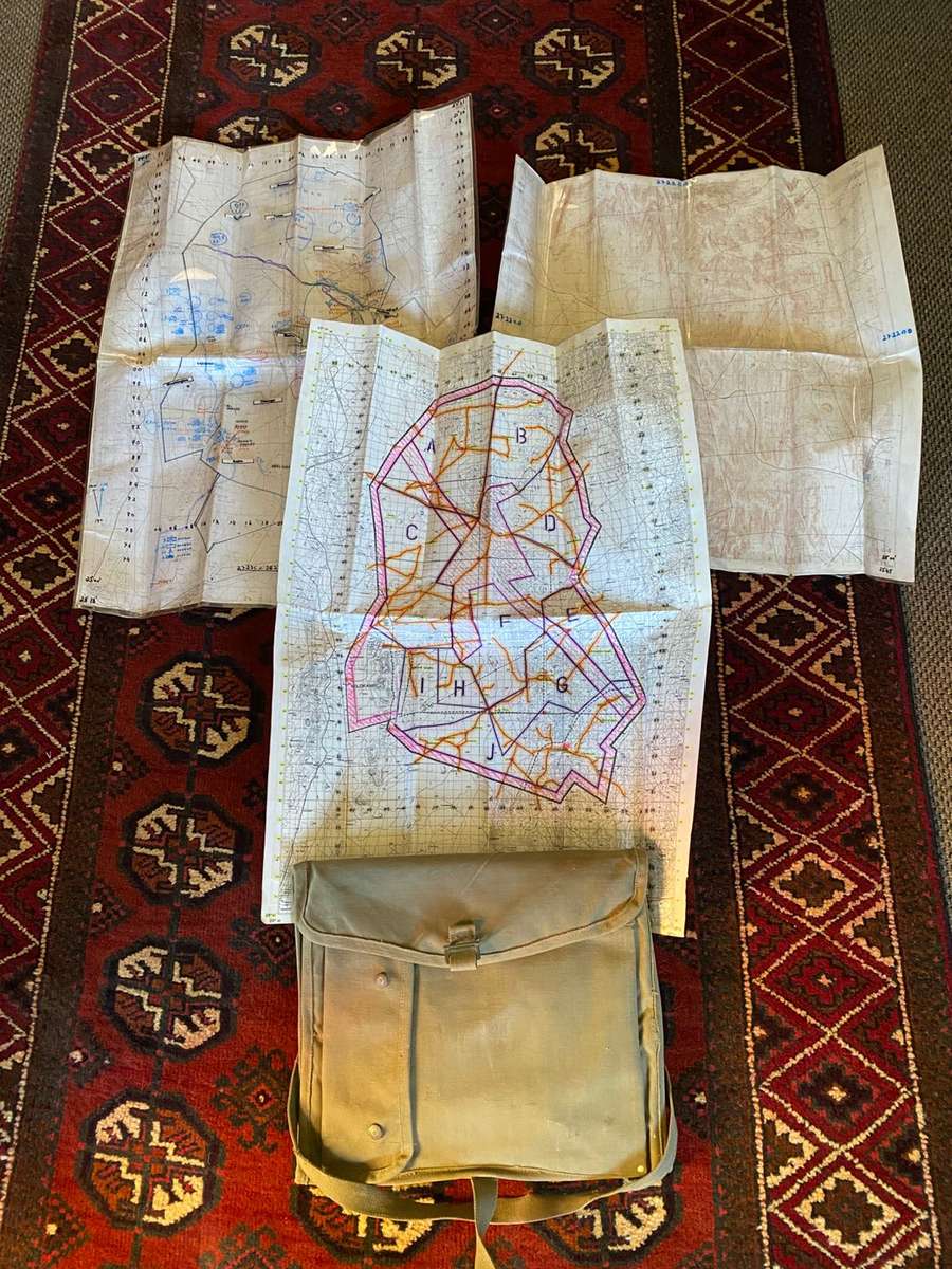 SADF PERIOD OFFICERS MAP CASE WITH 3 MAPS