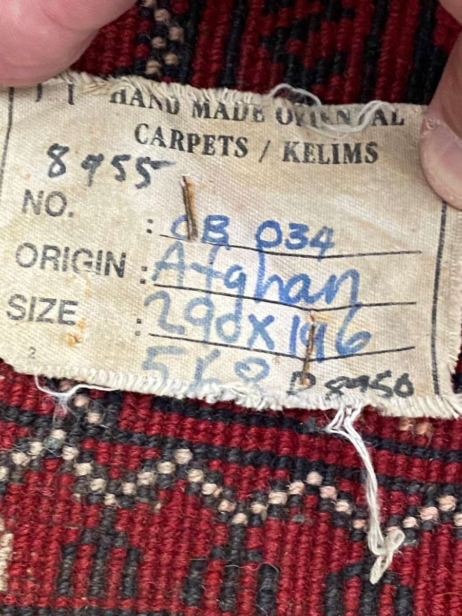 Beautiful Hand Knotted Persian Carpet with Fields of Red and Black - Afghan Kelim