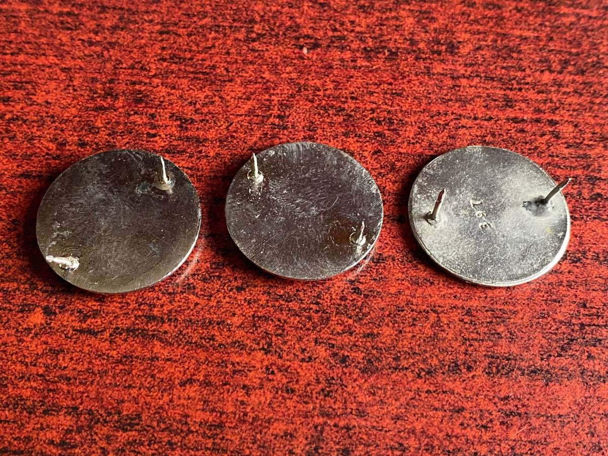 SADF EQUESTRIAN CENTRE PROFICIENCY BADGE SET RED (CLASS 1)BLUE (CLASS 2) AND GREEN (CLASS 3)-THE GRE