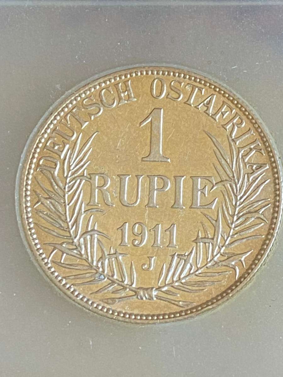 SLABBED GERMAN EAST AFRICA,SILVER 1911- 1 RUPEE
