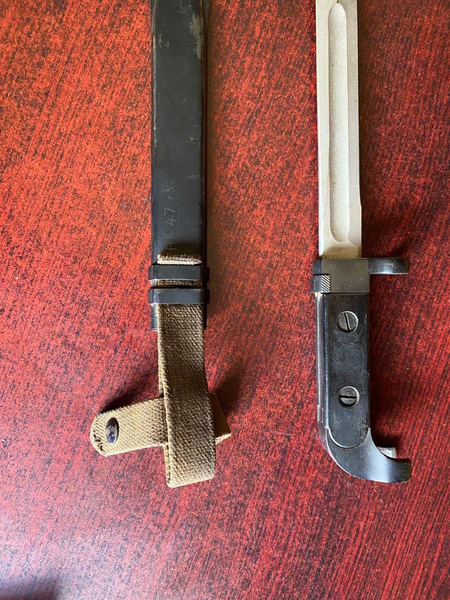 AK47 BAYONET-EAST GERMAN WITH EARLY WEB HILT LOOP-GOOD CONDITION