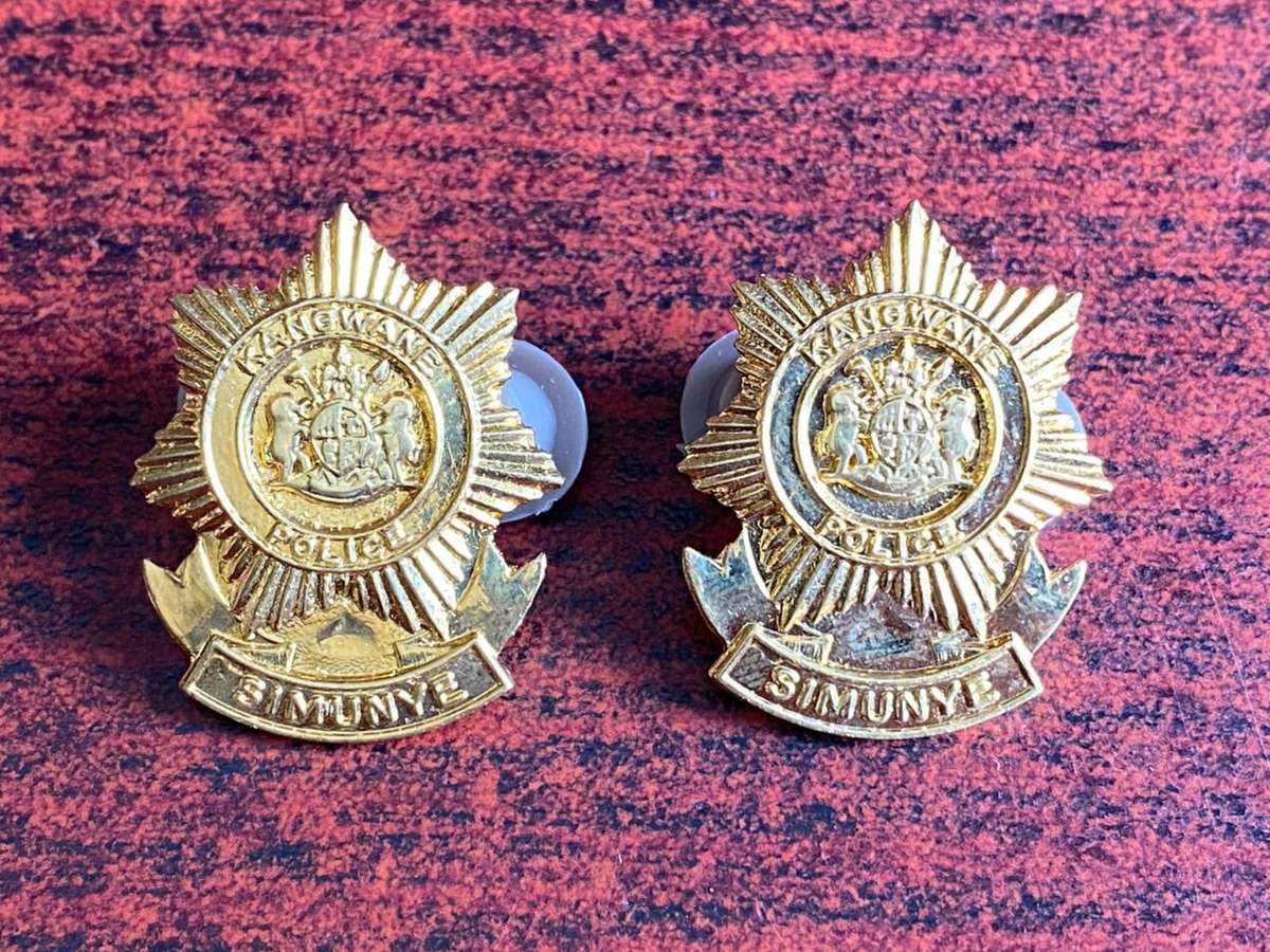 KANGWANE POLICE COLLAR BADGE PAIR