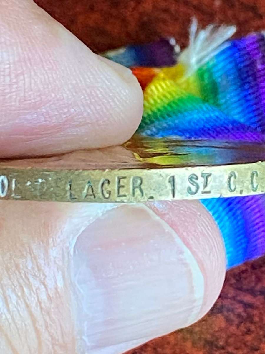 WW1 WAR MEDAL AWARDED TO PTE. A.O. LAGER 1ST C.C.