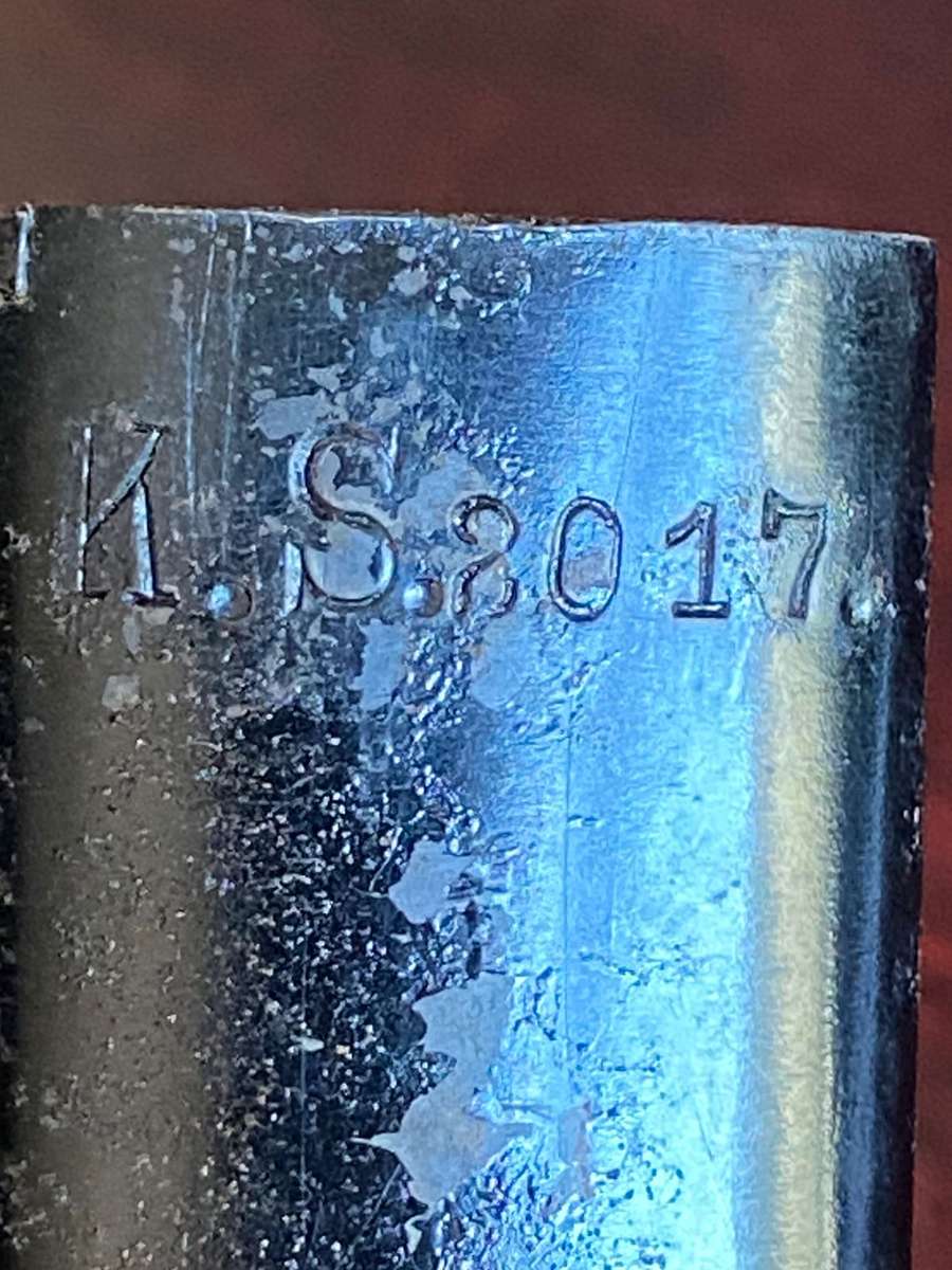 WOOD GRIPPED K598 BAYONET MADE BY ERFURT FOR THE COLONIES-ISSUED (ACCORDING TO NO KS 4716 AND SCABBA