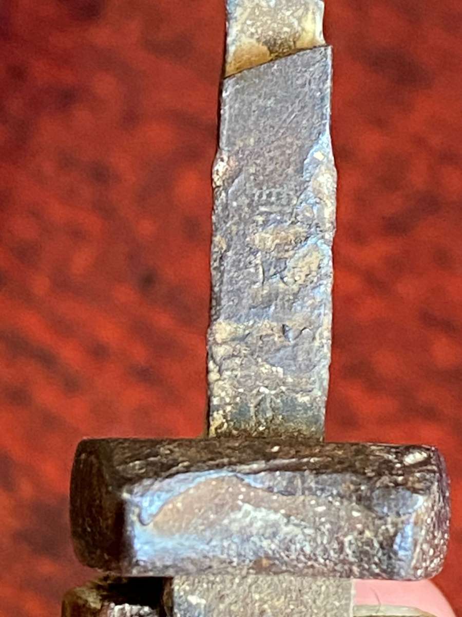 WOOD GRIPPED K598 BAYONET MADE BY ERFURT FOR THE COLONIES-ISSUED (ACCORDING TO NO KS 4716 AND SCABBA