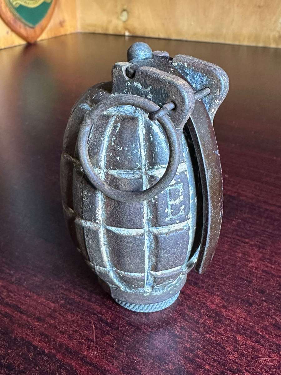MILLS NO 36 HAND GRENADE-USED 1915-1972-COMPLETE INERT