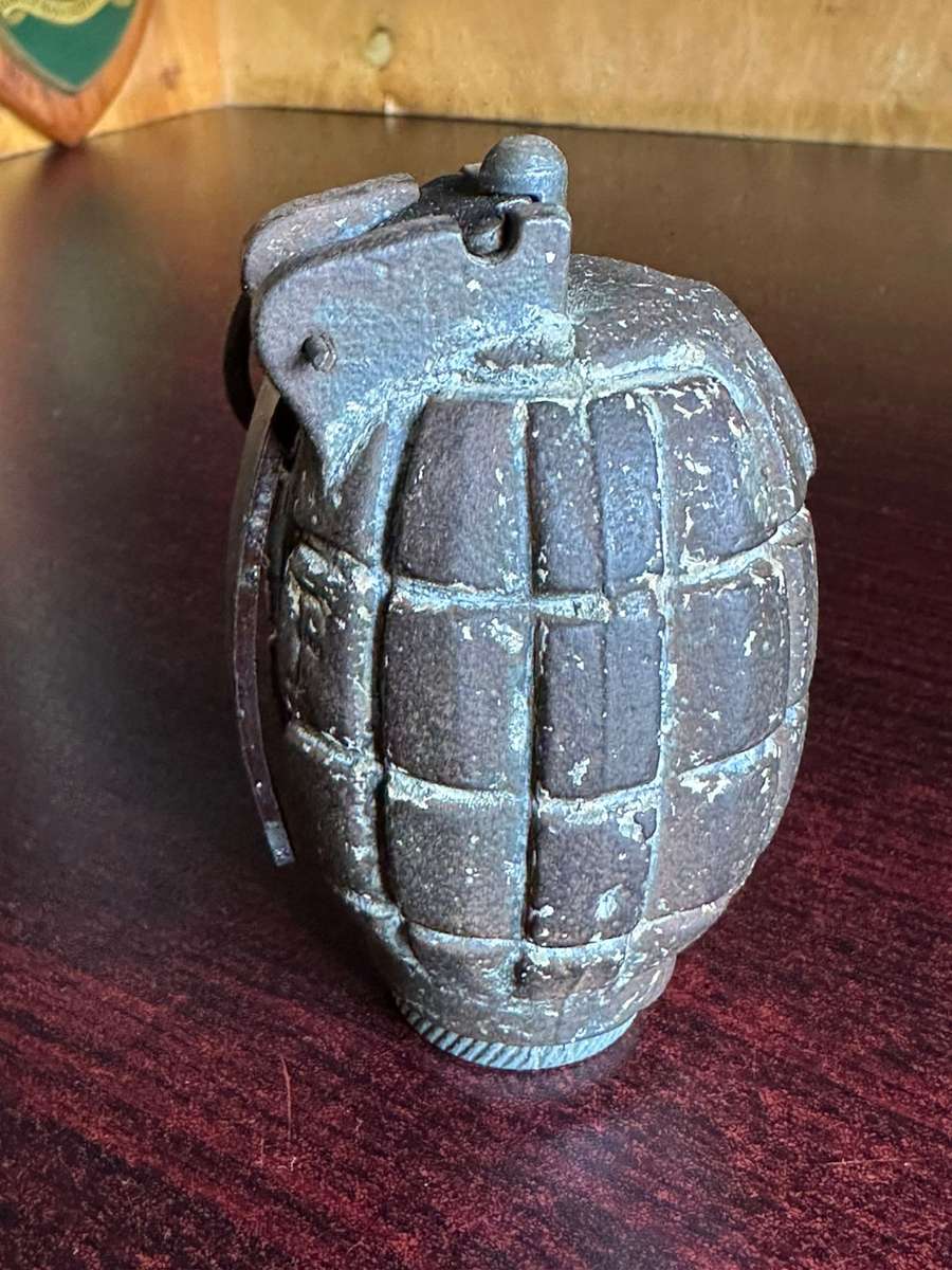 MILLS NO 36 HAND GRENADE-USED 1915-1972-COMPLETE INERT