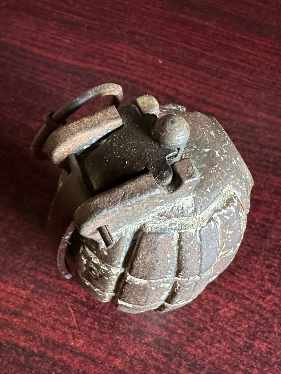 MILLS NO 36 HAND GRENADE-USED 1915-1972-COMPLETE INERT