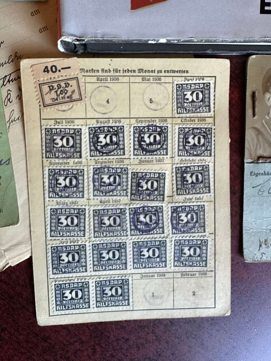 LARGE SELECTION OF GER-MAN DOCUMENTS-ALL TO ONE PERSON EMIL FLUGGE-WW2-PLEASE TAKE NOTE THAT THE BOO