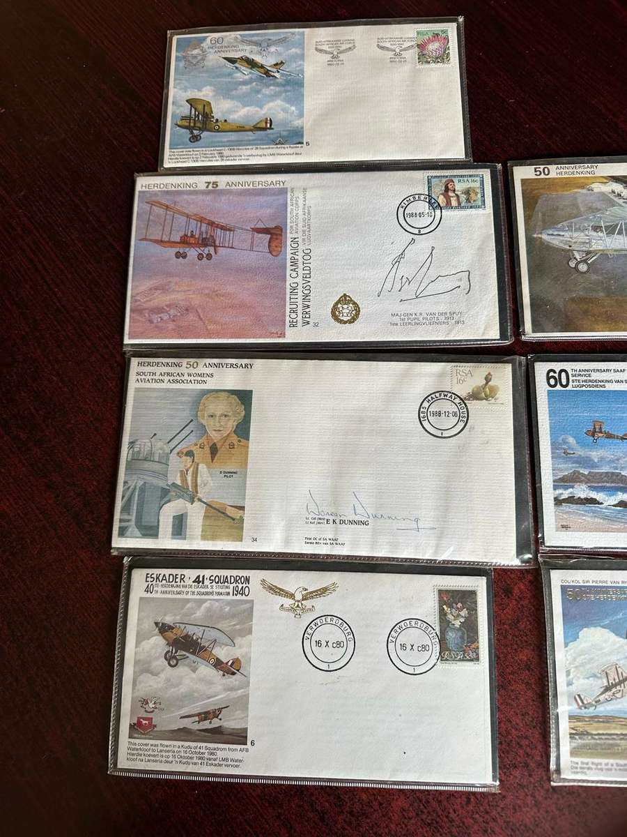 SAAF FIRST DAY COVERS-7 IN TOTAL-SOME WITH ORIGINAL SIGNATURES