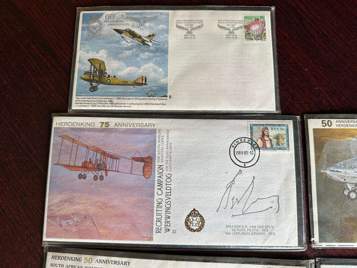SAAF FIRST DAY COVERS-7 IN TOTAL-SOME WITH ORIGINAL SIGNATURES