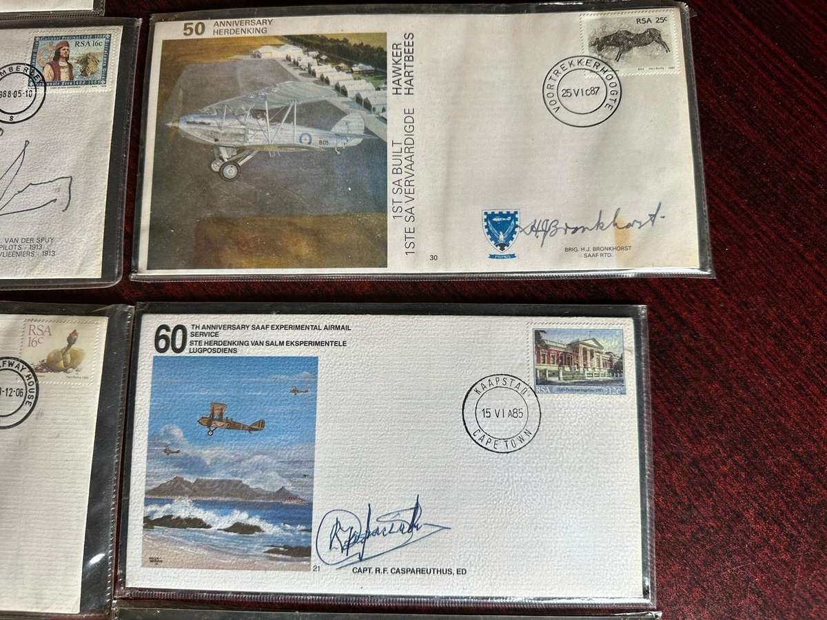 SAAF FIRST DAY COVERS-7 IN TOTAL-SOME WITH ORIGINAL SIGNATURES