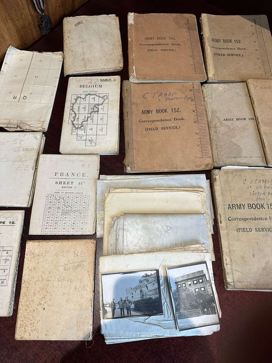 COLLECTION OF PERSONNEL NOTES,NOTE BOOKS ORIGINAL MAPS 1:40 000 /1:20 000 /ETC.-BELONGED TO WW1 PERI