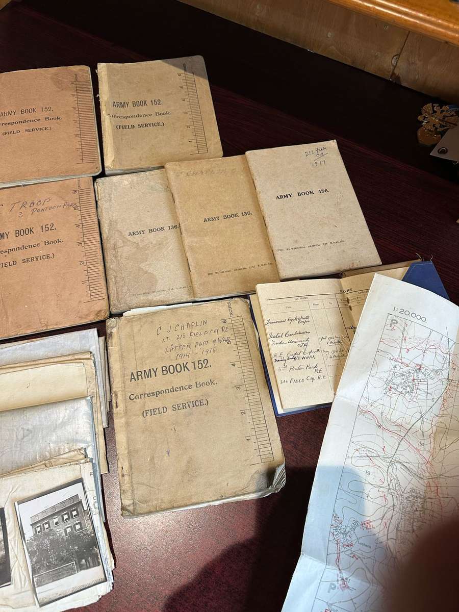 COLLECTION OF PERSONNEL NOTES,NOTE BOOKS ORIGINAL MAPS 1:40 000 /1:20 000 /ETC.-BELONGED TO WW1 PERI