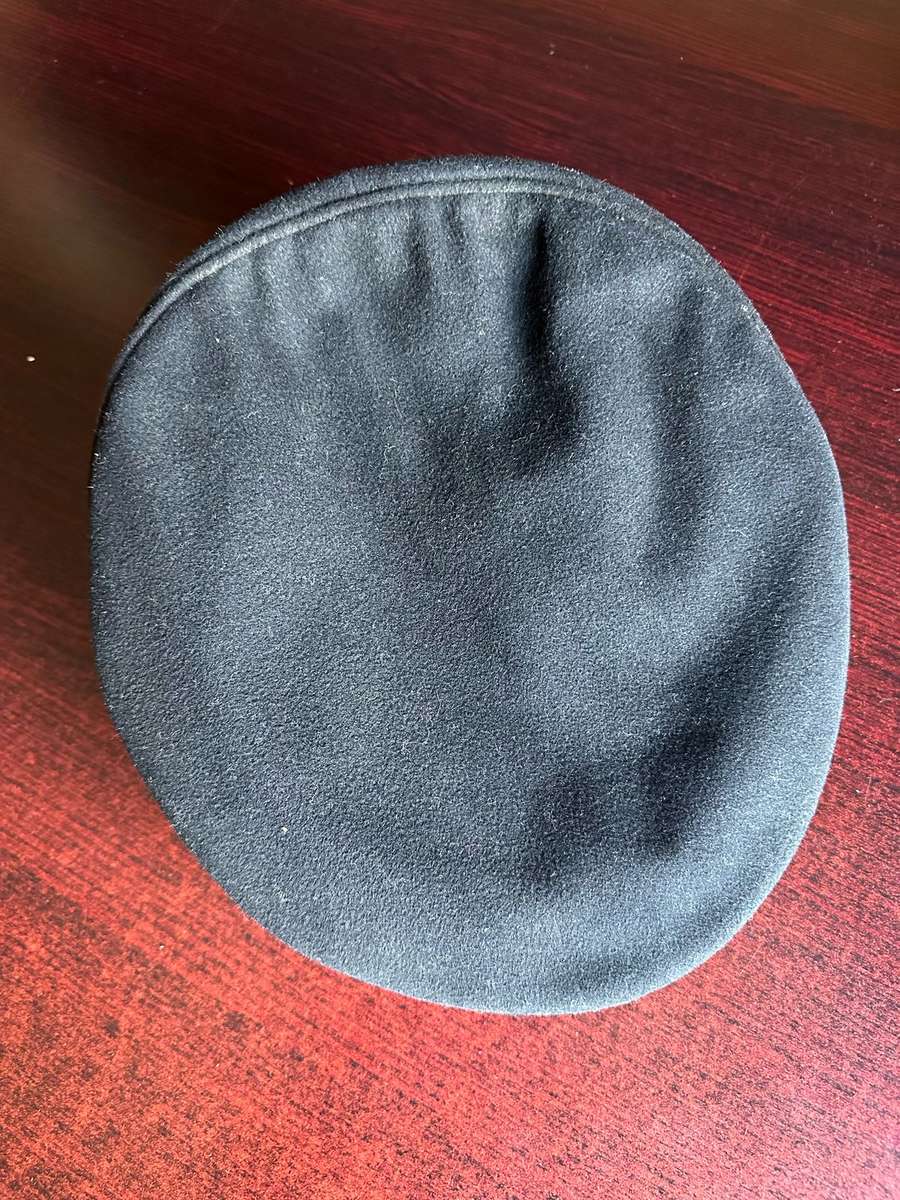 SADF SENIOR OFFICERS BLACK PEAK CAP FOR UNDRESS BLUES-GOOD CONDITION