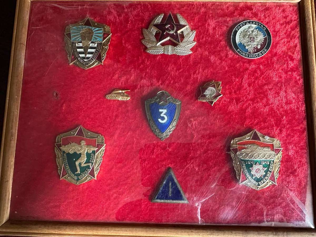 SOVIET UNION PERIOD BADGES- FRAMED