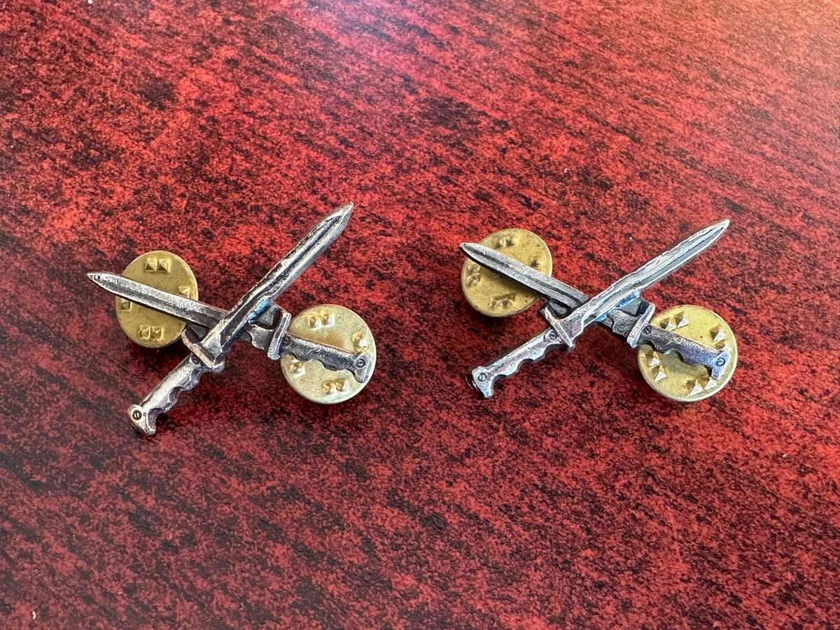 S.W.A.T.F. INFANTRY COLLAR BADGE PAIR-PINS COMPLETE